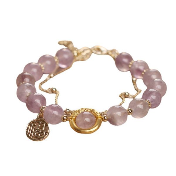 08fb2a09-0739-4083-b83f-9a6d21808e39.jpg Natural Amethyst Bracelet Female Bracelet Chinese Fu Character
