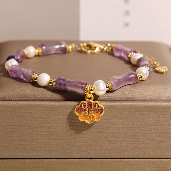 Chinese Style Stone Bamboo Women's Bracelet