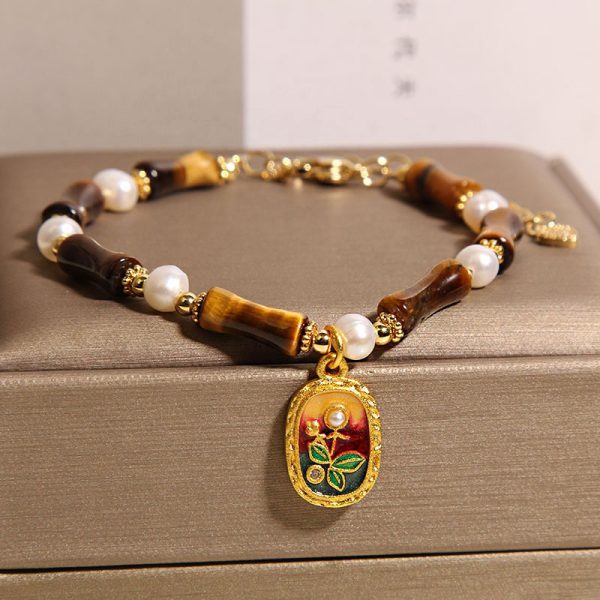 Chinese Style Stone Bamboo Women's Bracelet