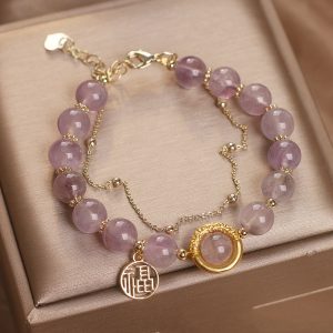77f7e7aa-9a0a-436a-afed-f64a242484a5.jpg Natural Amethyst Bracelet Female Bracelet Chinese Fu Character