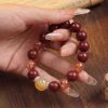 035bb65f-f08f-4619-83e8-937183afcb64.jpg Purple Red Lucky Bracelet - Honey Center Bead, Chinese Style Mala