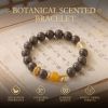 Natural Brown Gold-Fleck Bracelet - Amber Accent Mala for Meditation