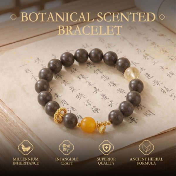 Natural Brown Gold-Fleck Bracelet - Amber Accent Mala for Meditation