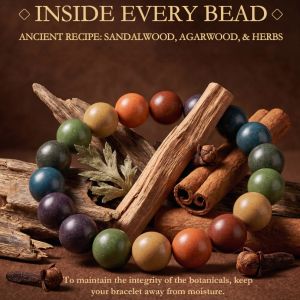 22dda59f-e6d0-4cfd-b3d2-0330794cd21e.jpg Multicolor Incense Bead Bracelet - Handmade Natural Botanical Mala for Meditation