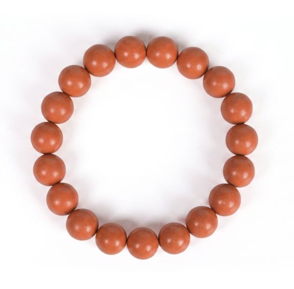 Terracotta Brown Bead Mala - Handmade Zen Bracelet, Unisex