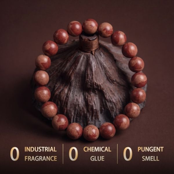 3f18c085-38d1-472d-9626-8483b81bf16b.jpg Handmade Tawny Mala - Red Brown Veined Rounds for Meditation