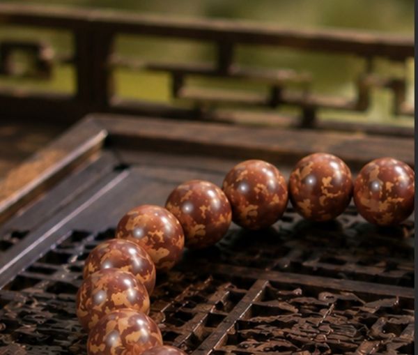 rown Incense Bead Bracelet - Handmade Natural Mala for Meditation