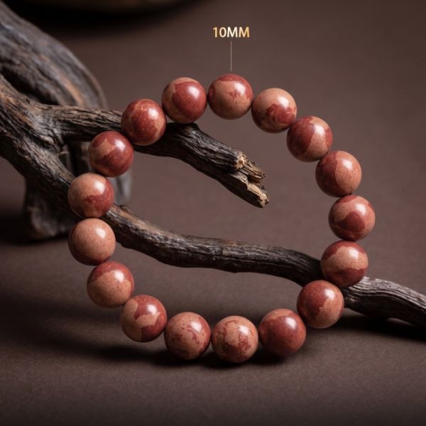 556e86af-6488-4170-afa7-890d3fca3342.jpg Handmade Tawny Mala - Red Brown Veined Rounds for Meditation