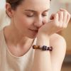 Chinese Carved Bead Bracelet - Handmade Lucky Charm with Lotus & Chinese Knot