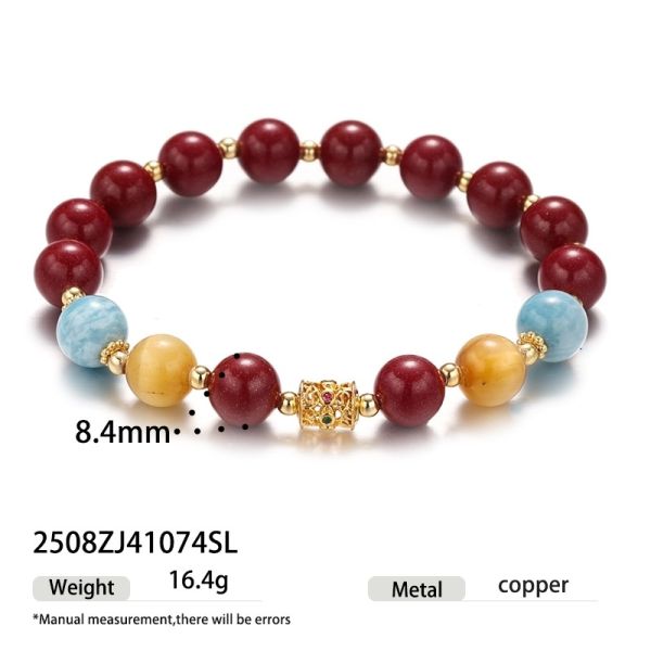 67ff74fc-1f8f-4d6f-bb0c-7fcaa2e8e81a.jpg Multi-Color Chinese Bracelet - Red, Amber & Blue Beads with Gold Zodiac Charm