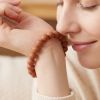 Terracotta Brown Bead Mala - Handmade Zen Bracelet, Unisex
