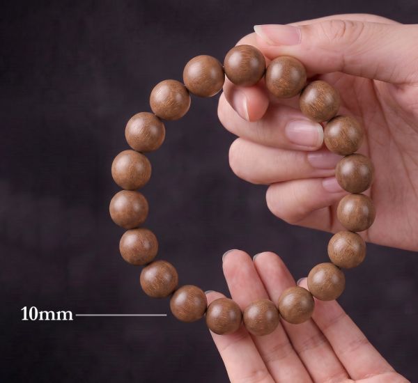 6fb36def-68ca-4edc-a0b7-97ef87c8bebb.jpg Walnut & Freckle Bead Bracelet - Handmade Mala, Paper Scroll Style