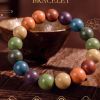 Multicolor Incense Bead Bracelet - Handmade Natural Botanical Mala for Meditation