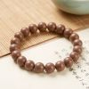 Brown Bead Bracelet - Handmade Mala for Meditation, Round Beads
