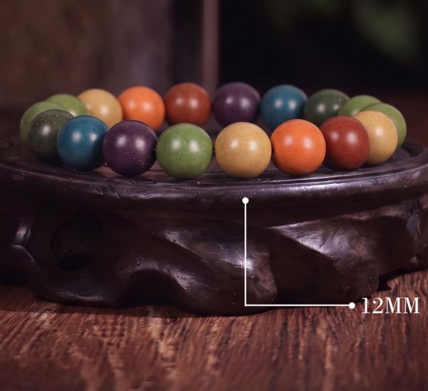 Multicolor Incense Bead Bracelet - Handmade Natural Botanical Mala for Meditation