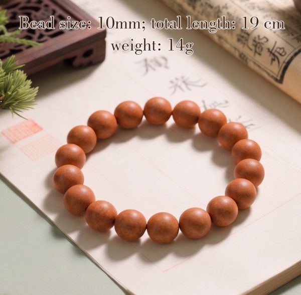 Terracotta Brown Bead Mala - Handmade Zen Bracelet, Unisex