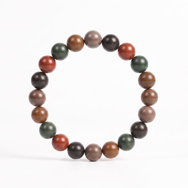 922851fd-2c0f-48c3-a418-5871ac6ad5bf.jpg Rustic Incense Bead Mala - Matte Natural Tones, Handmade Meditation Bracelet
