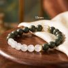 Green White Lucky Bracelet - Handcrafted Chinese Mala for Meditation