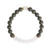 Green White Lucky Bracelet - Handcrafted Chinese Mala for Meditation