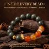 9b692490-bcff-4c74-8693-3fa7cc12ae55.jpg Chinese Style Bracelet - Green & Orange-Red Beads, Meditation Mala