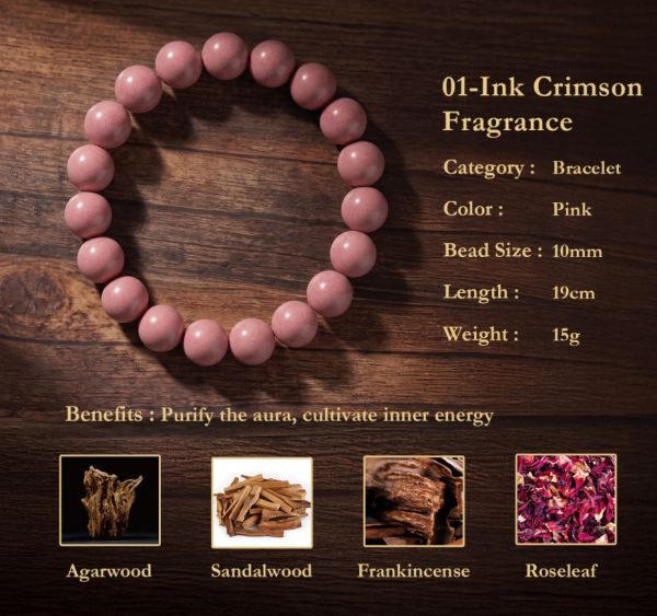 9b6b22e4-f1d9-4a0a-997d-9b700f649b40.jpg Incense Bead Bracelet | Handmade Aromatherapy Mala - Rose Pink