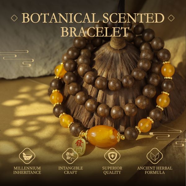 ae771006-91fe-4cd2-a035-8f4b00e3ad78.jpg Chinese Wealth Bracelet - Wooden Beads, Amber Accent & Gold Fa Charm