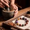 Chinese Carved Bead Bracelet - Handmade Lucky Charm with Lotus & Chinese Knot