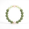 reen Bead Mala Bracelet - Handmade Purple Accent Beads, Mindfulness Jewelry