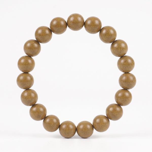 Dark Brown Incense Bead Bracelet - Gold Speckle Finish, Handmade