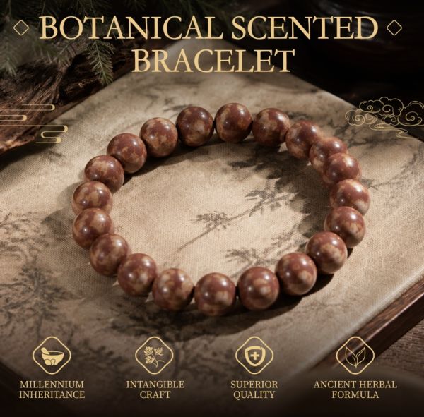 rown Incense Bead Bracelet - Handmade Natural Mala for Meditation