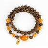 d7286b3b-6f6d-4b13-81ad-bc113bf73880.jpg Chinese Wealth Bracelet - Wooden Beads, Amber Accent & Gold Fa Charm