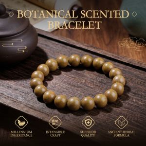 dd263a7a-d51c-4cff-90d7-a65af45094ba.jpg Dark Brown Incense Bead Bracelet - Gold Speckle Finish, Handmade