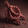 e3a82855-86eb-4efd-8001-5bbb23c3b530.jpg Handmade Tawny Mala - Red Brown Veined Rounds for Meditation