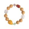 eca11ad6-be33-4493-9d68-1585c0031d1c-1.jpg Mixed Bead Mala Bracelet - Handcrafted with Carved Charm & Gold-Tone Spacers