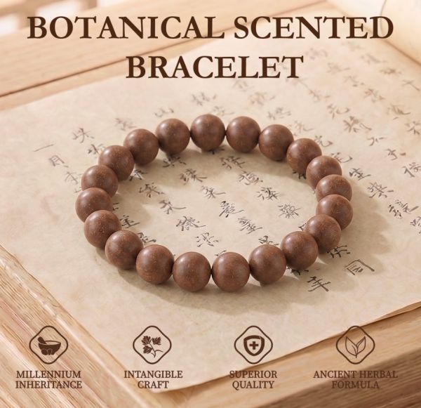 f3eb4d7d-c6f2-46ec-a248-6f195cf6d6b1-1.jpg Walnut & Freckle Bead Bracelet - Handmade Mala, Paper Scroll Style