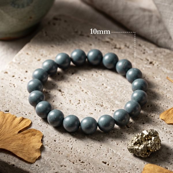 fa3957da-5b57-4a26-8f36-80e43c50f0c3.jpg Deep Teal & Speckle Bead Bracelet - Handmade Mala, Silver Accent