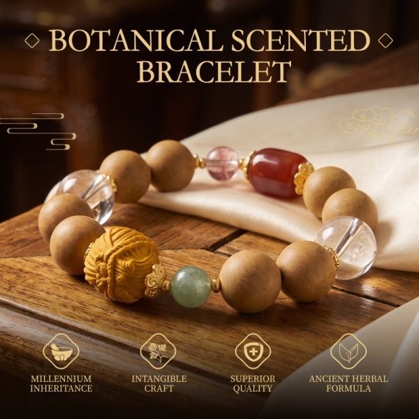 fb0549ef-cec5-4d25-bb85-97d25a8cc782.jpg Mixed Bead Mala Bracelet - Handcrafted with Carved Charm & Gold-Tone Spacers