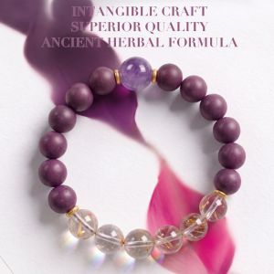 fb779ac7-f862-463d-b546-901e12f441e5.jpg Amethyst Crystal Mala Bracelet - Blended Incense Beads & Rutilated Quartz, Spiritual Gift